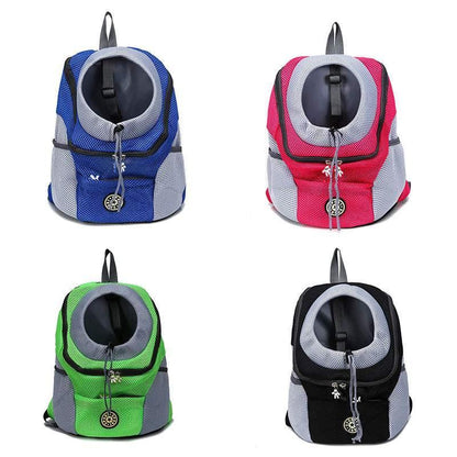 Blue S Size Puppy Travel Mesh Pet Dog Carrier Backpack - Comfortable Shoulder Bag