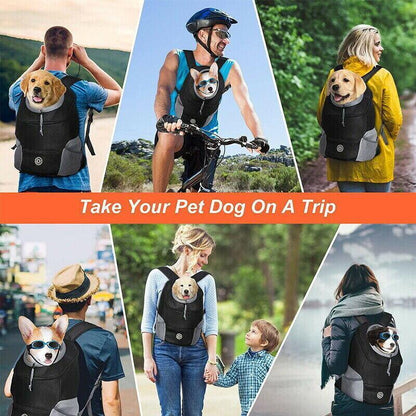 Blue S Size Puppy Travel Mesh Pet Dog Carrier Backpack - Comfortable Shoulder Bag
