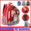 Space Capsule Pet Backpack Carrier - Black, 34*28*42 cm, Transparent Design, Breathable - SuperSaverAU - view 1