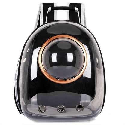 Space Capsule Pet Backpack Carrier - Black, 34*28*42 cm, Transparent Design, Breathable