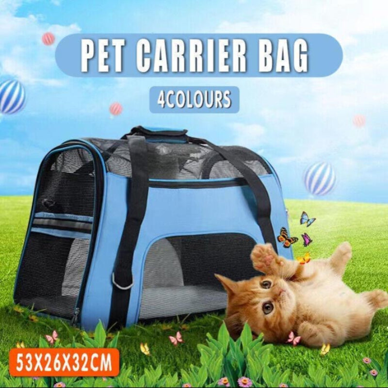 Pipers Portable Pet Carrier Bag - Large, Waterproof, Breathable, Airline Approved - Blue