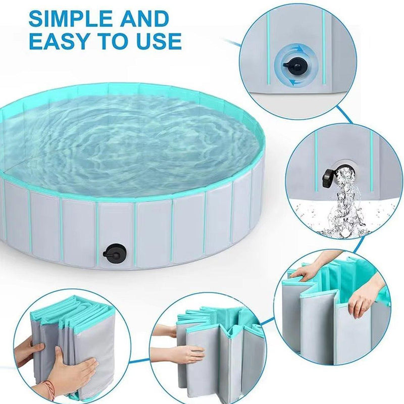 Premium Foldable Pet Swimming Pool - Blue, 120 x 30cm