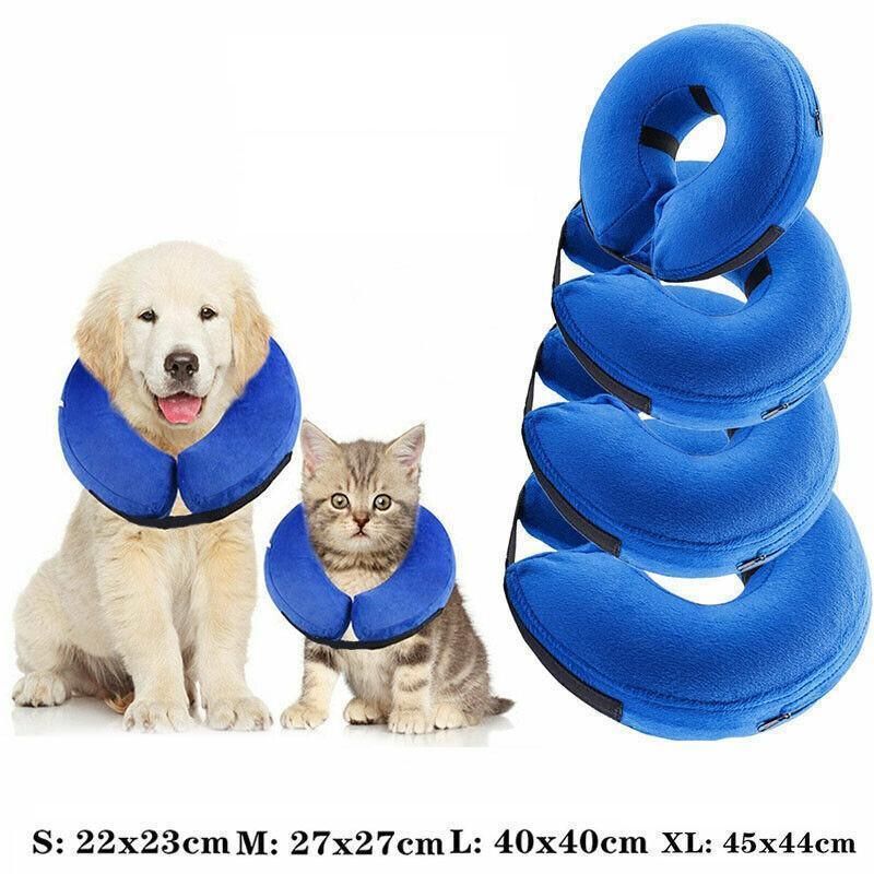 Premium Grey Inflatable Pet Recovery Collar for Dogs & Cats - S