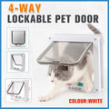 V528 4-Way Lockable Pet Door for Cats & Small Dogs - White, Large Size - SuperSaverAU - view 1
