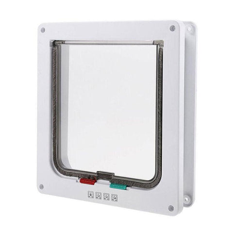 V528 4-Way Lockable Pet Door for Cats & Small Dogs - White, Large Size - SuperSaverAU - view 2