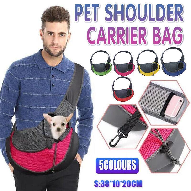 Blue Pet Shoulder Carrier Bag for Puppy Cat Dog Travel Sling Backpack S Size - SuperSaverAU - view 1