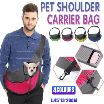 Pet Shoulder Carrier Bag - Large (L) Yellow for Dogs & Cats, Portable Travel Sling