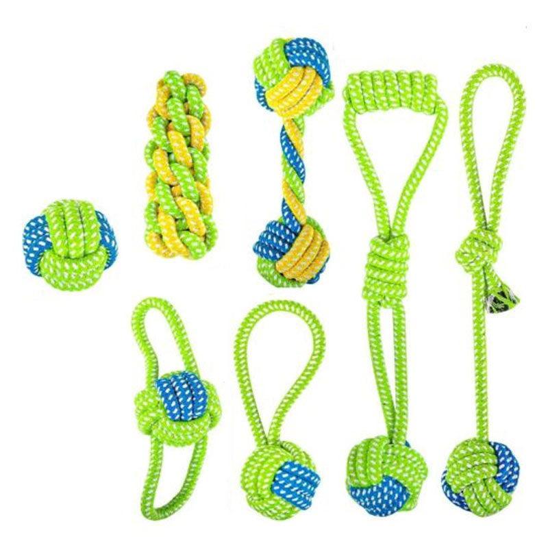 Premium Cotton Rope Dog Chew Toys for Puppies - 7 Piece Set