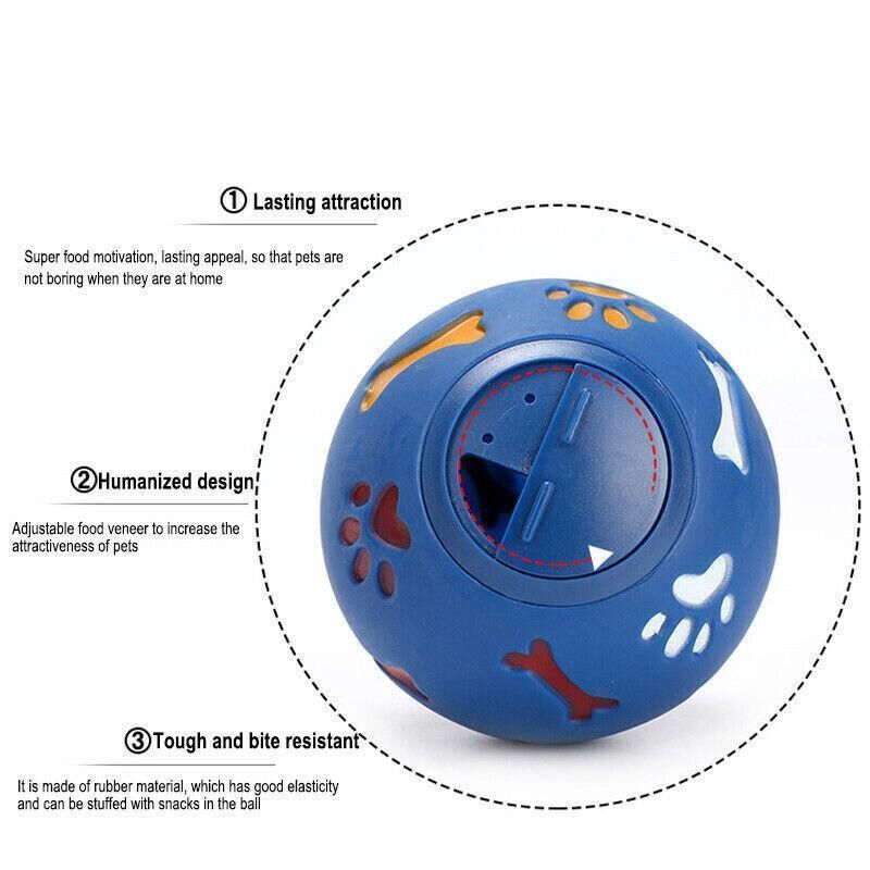 Premium Dog Treat Ball Puzzle Feeder Toy - Blue 11cm