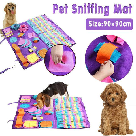 Dog Pet Nose Training Sniffing Pad Snuffle Mat 90*90cm Soft Fabric Puzzle Design - SuperSaverAU - view 1