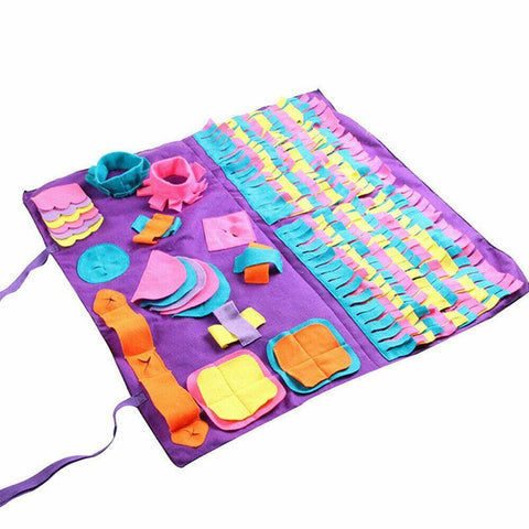 Dog Pet Nose Training Sniffing Pad Snuffle Mat 90*90cm Soft Fabric Puzzle Design - SuperSaverAU - view 2