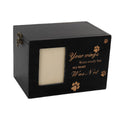 Premium Wooden Pet Memorial Urn with Photo Frame - Black