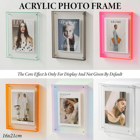 Acrylic Photo Frame Double-Sided Clear Display 16x21cm - Green, Screw Mount - SuperSaverAU - view 1