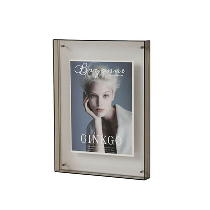 Acrylic Photo Frame Double-Sided Clear Display 16x21cm - Green, Screw Mount