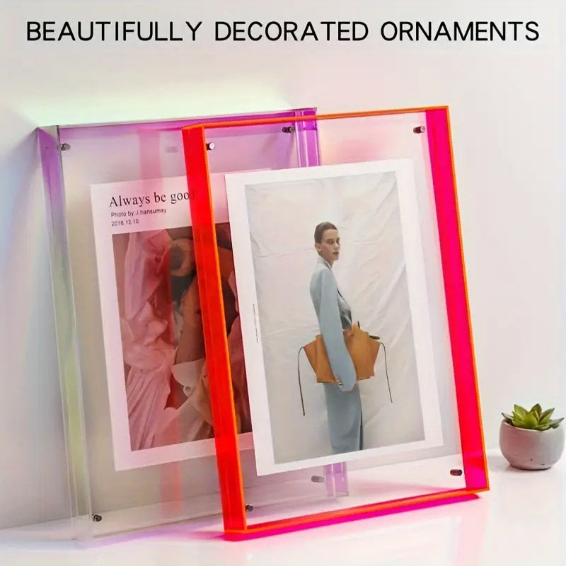 Acrylic Photo Frame Double-Sided Clear Display – 16x21cm with Screw Mount