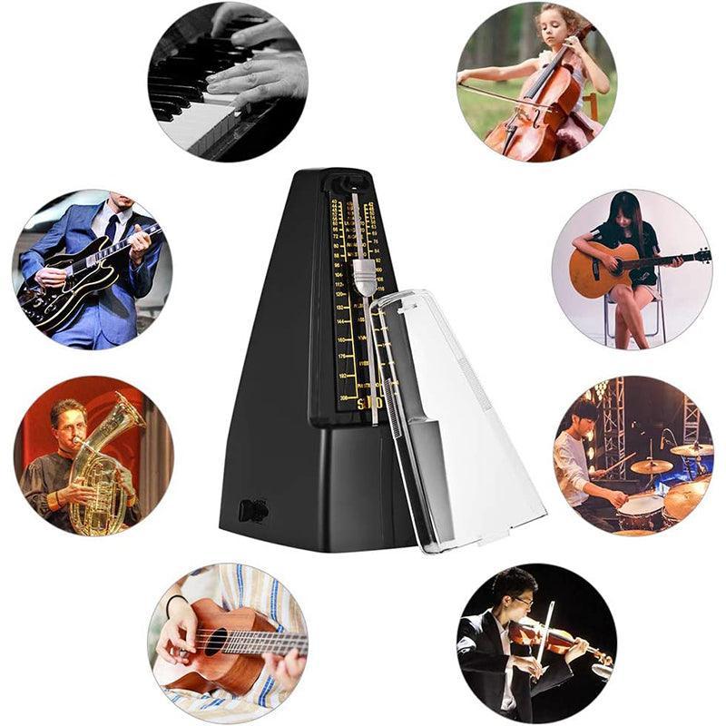 Premium Black Universal Pyramid Mechanical Metronome 40-208 BPM