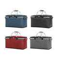 Premium Folding Picnic Basket Cooler Bag - Black