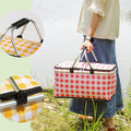Foldable Picnic Basket Outdoor Camping Carrying Basket Portable Food Storage - Green - SuperSaverAU - view 4