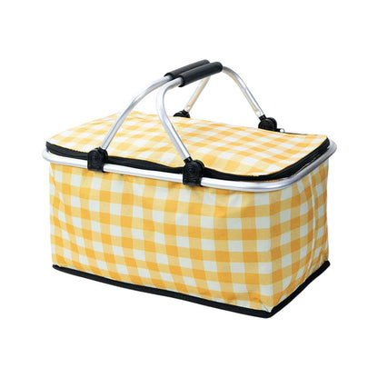 Foldable Picnic Basket Outdoor Camping Carrying Basket Portable Food Storage - Greenery
