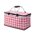 Foldable Picnic Basket Outdoor Camping Carrying Basket Portable Food Storage - Navy - SuperSaverAU - view 5