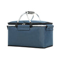 Folding Picnic Basket Insulated Cooler Bag Portable Outdoor Grocery Storage - Navy - SuperSaverAU - view 3