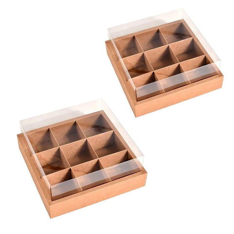 Premium Kraft Paper Lunch Boxes with Clear Lid - Large, 5 Pack