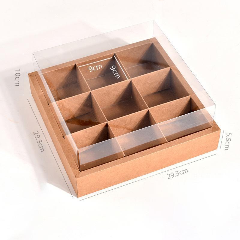 Premium Kraft Paper Lunch Boxes with Clear Lid - Large, 5 Pack