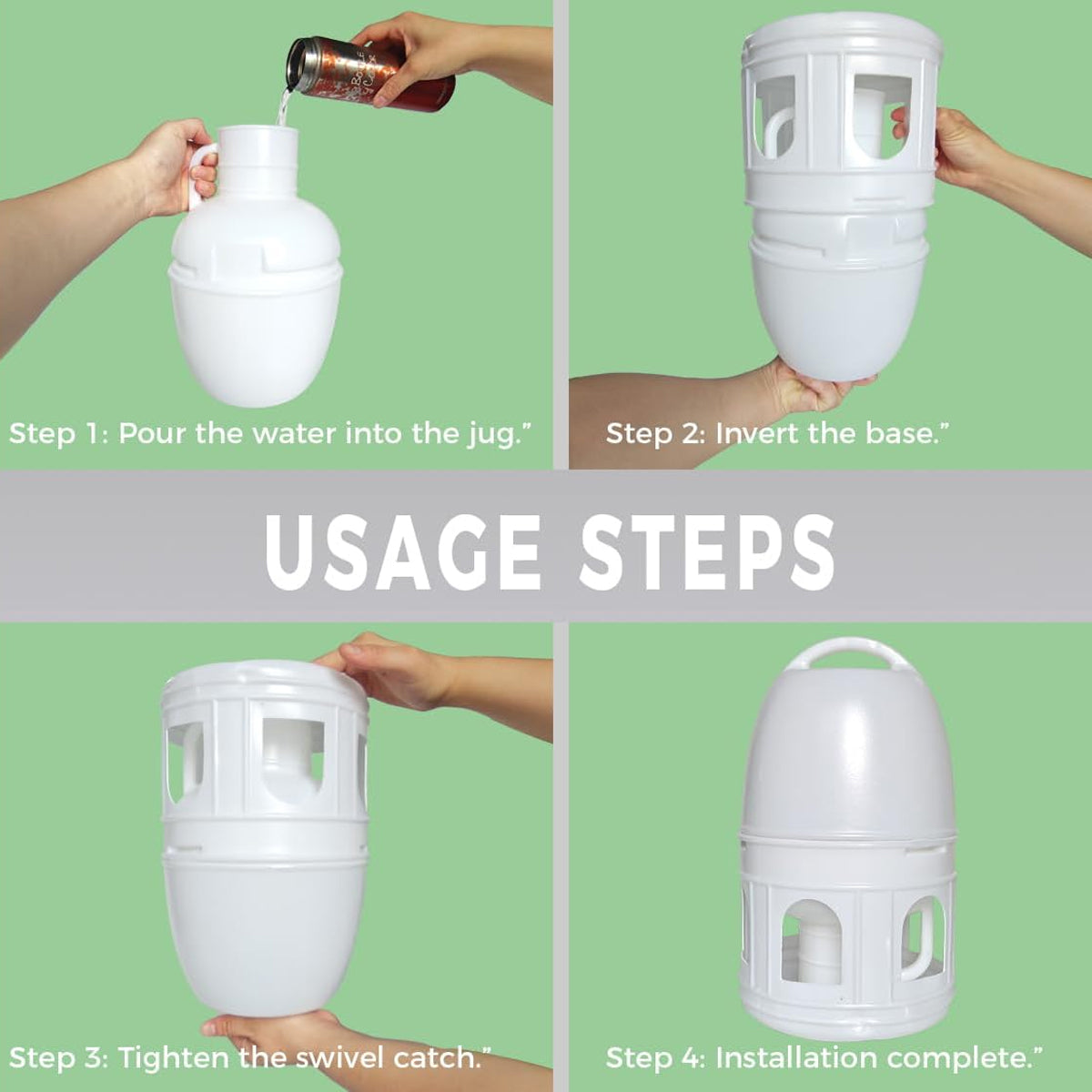 Premium White 3L Pigeon Drinker Bird Water Dispenser