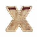Premium Wooden Letter X Piggy Bank – Walnut with Clear Panel