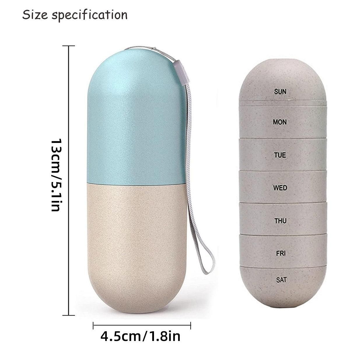 Premium Sealed 7-Compartment Rotating Weekly Pill Box with Silicone Seal
