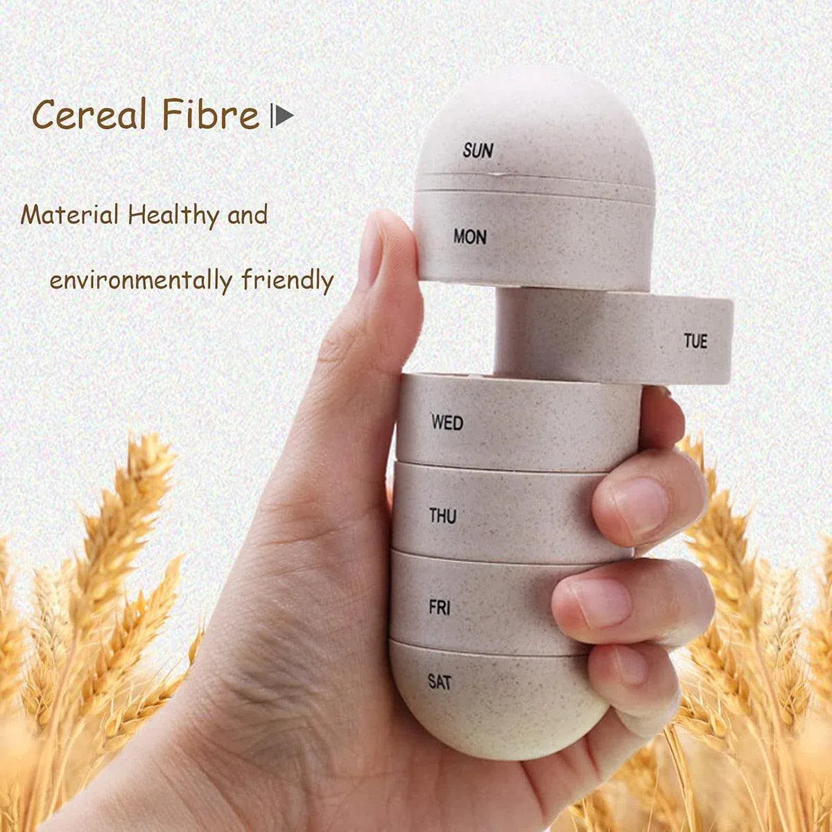 Premium Sealed 7-Compartment Rotating Weekly Pill Box with Silicone Seal