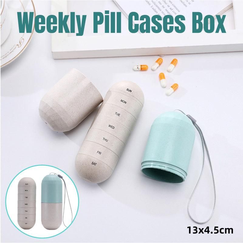 Premium Sealed 7-Compartment Rotating Weekly Pill Box with Silicone Seal