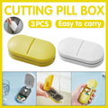 Premium 3pcs Yellow Tablet Cutter Pill Splitter and Medicine Storage Box