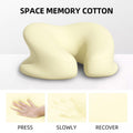 U-Shaped Face Cushion Pillow 32cm x 28cm x 15cm - Ergonomic, Soft Fabric, Blue - SuperSaverAU - view 2