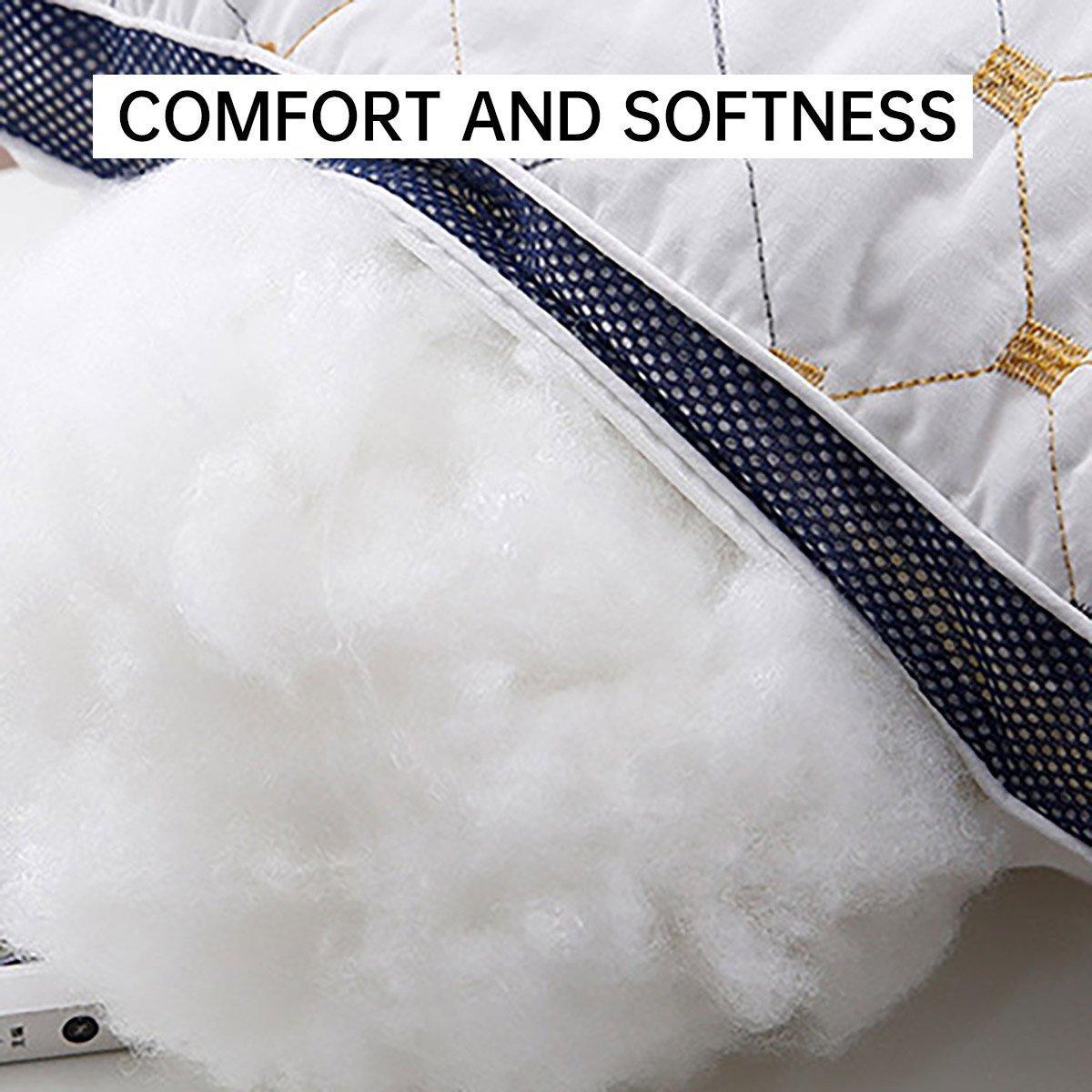 Premium Polyester Fibre Pillow 600g - Washable, High Resilience, 2pcs - SuperSaverAU - view 4