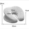 U-Shaped Face Cushion Pillow 32cm x 28cm x 15cm - Ergonomic, Soft Fabric, Dark Grey - SuperSaverAU - view 3