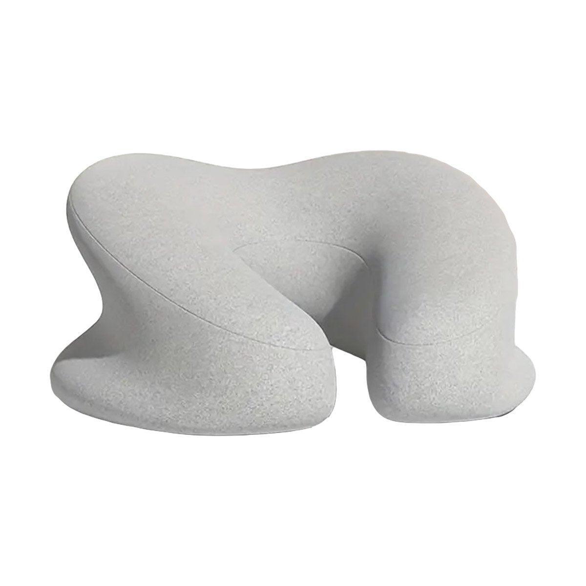 U-Shaped Face Cushion Pillow 32cm x 28cm x 15cm - Ergonomic, Soft Fabric, Dark Grey - SuperSaverAU - view 7