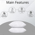 Premium White Pillow Insert 74cm x 48cm, Soft Cotton, Machine Washable, Hotel Quality - SuperSaverAU - view 3