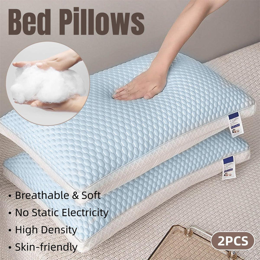 Premium Breathable Ice Silk Pillows – Light Grey 2 Pack