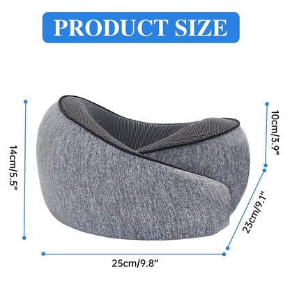 U-Shaped Travel Neck Pillow with Memory Foam & Breathable Cover - Grey