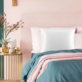 Silk Envelope Pillowcase Soft Satin Bamboo 51cm x 76cm - Silver, Machine Washable - SuperSaverAU - view 4