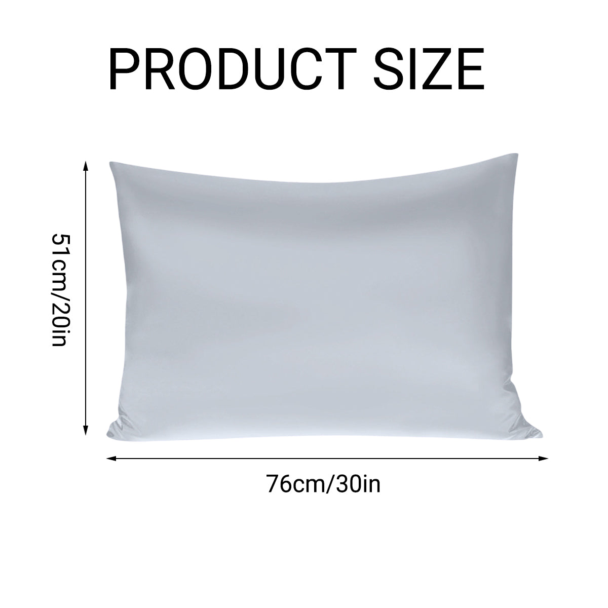 Bamboo Satin Pillowcase Soft Satin Envelope Closure 51cm x 76cm - White - SuperSaverAU - view 2