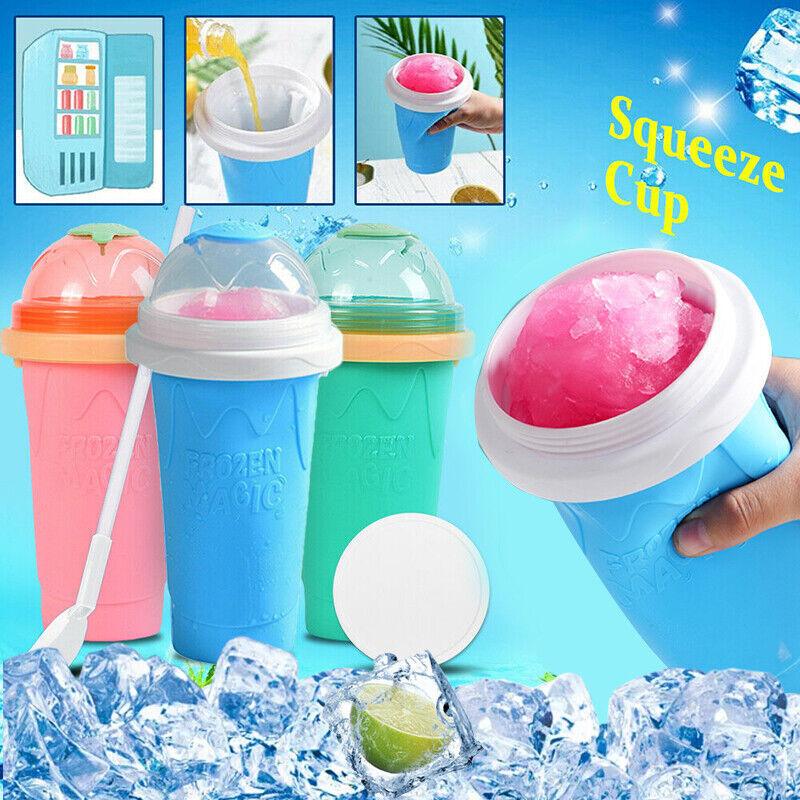 Slushie Maker Cup Quick Freeze Magic Squeeze Cup Milkshake Cup Ice Cream Maker - Pink - SuperSaverAU - view 1
