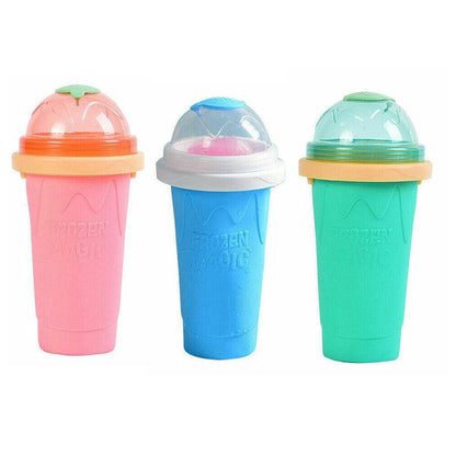 Slushie Maker Cup Quick Freeze Magic Squeeze Cup Milkshake Cup Ice Cream Maker - Pink
