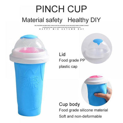 Slushie Maker Cup Quick Freeze Magic Squeeze Cup Milkshake Cup Ice Cream Maker - Pink