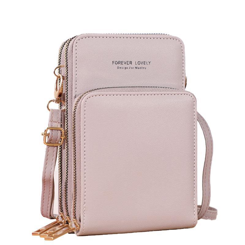 Premium Pink Purple Women's RFID Touchscreen Crossbody Phone Purse