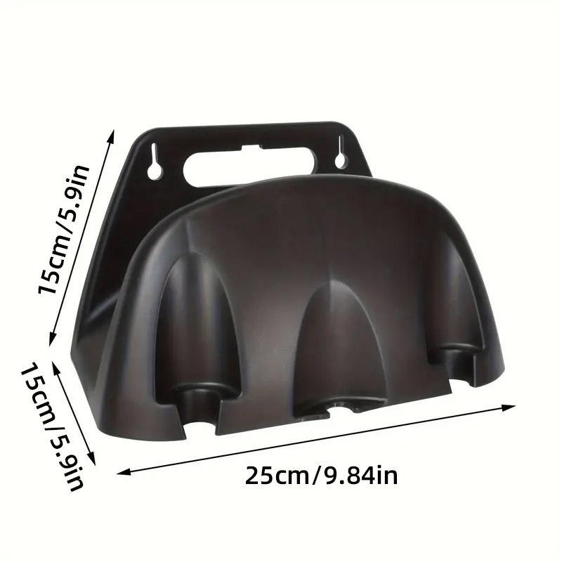 Premium Black Wall Mounted Garden Hose Holder Rack ABS 10-30m Capacity