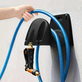 Premium Black Wall Mounted Garden Hose Holder Rack ABS 10-30m Capacity