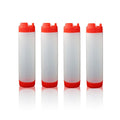 Premium Double-Ended Sauce Dispenser Bottles – Red 16oz, 4 Pack