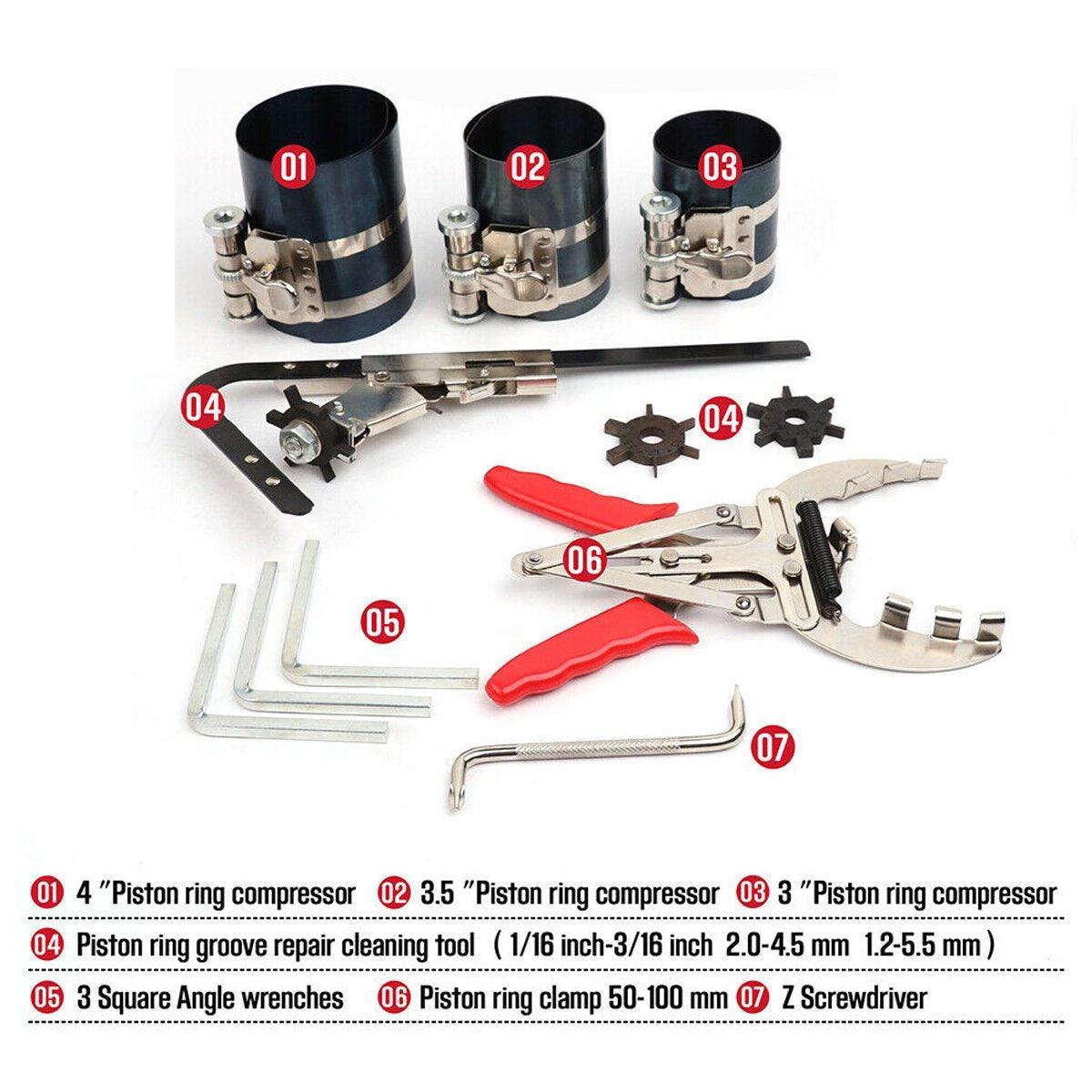 Premium 11 Piece Auto Engine Piston Ring Service Tool Kit